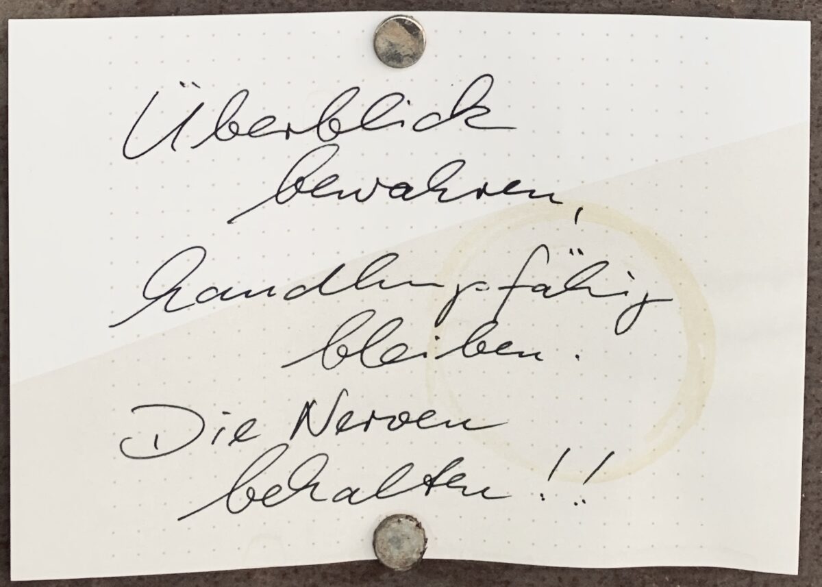 Überblick bewahren, handlungsfähig bleiben. Die Nerven behalten!!