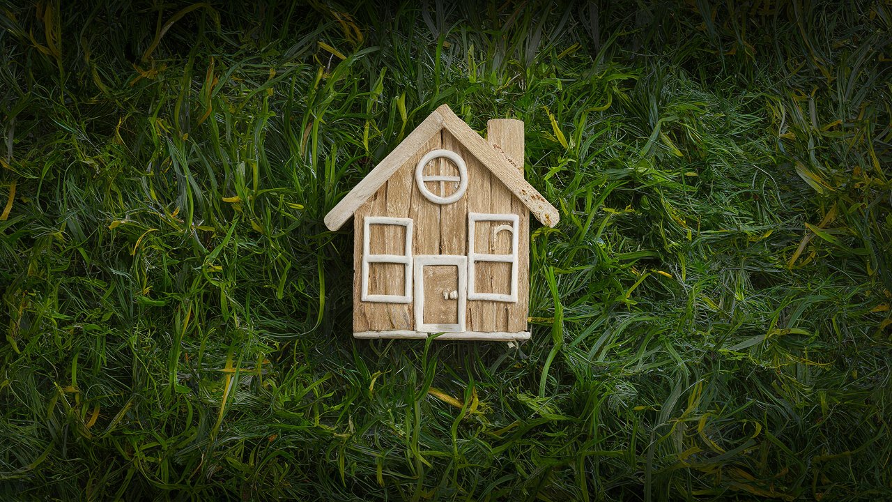 A house made out of wood on grass